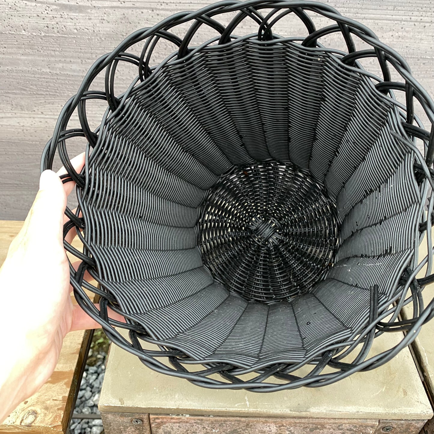 MIKUNIバスケット　ブラックL    ロングスリット鉢７号サイズにぴったり