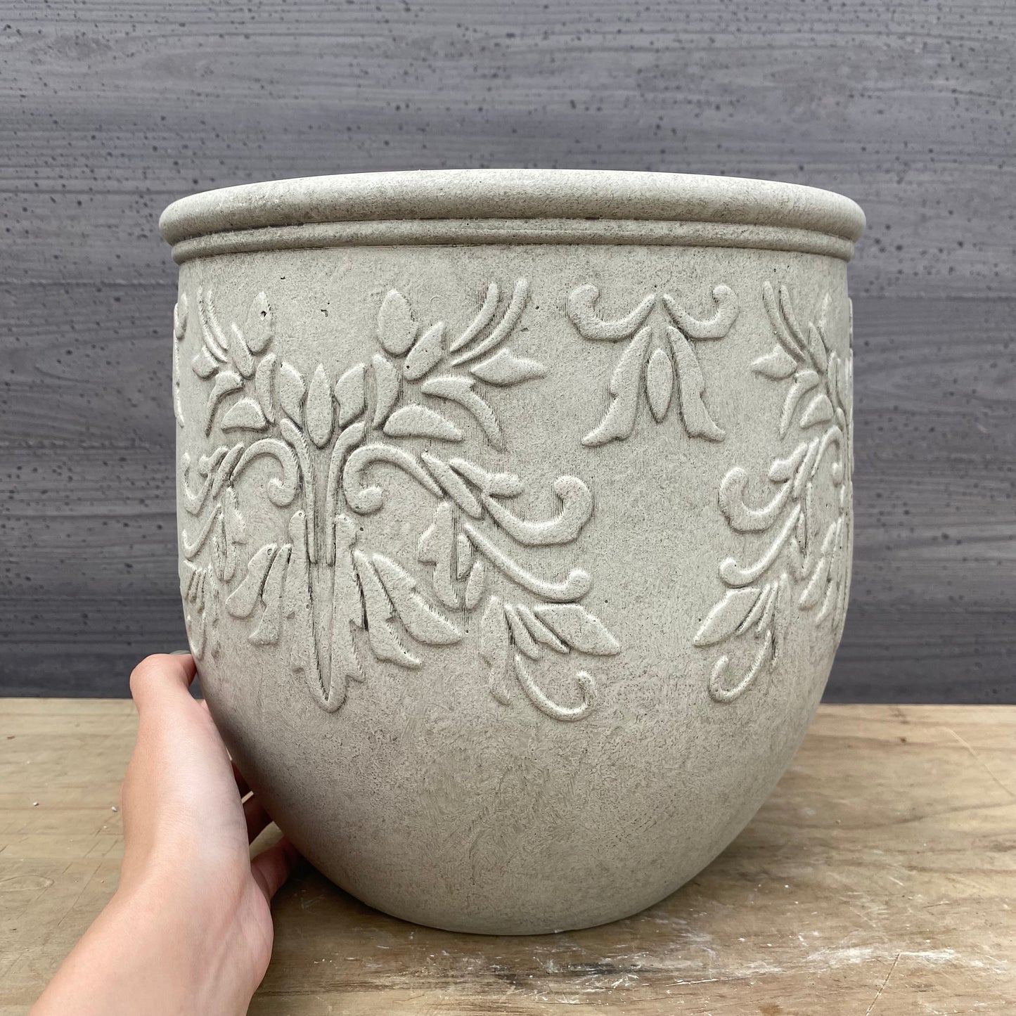 植木鉢　ダマスク　バルーン　ホワイト　S