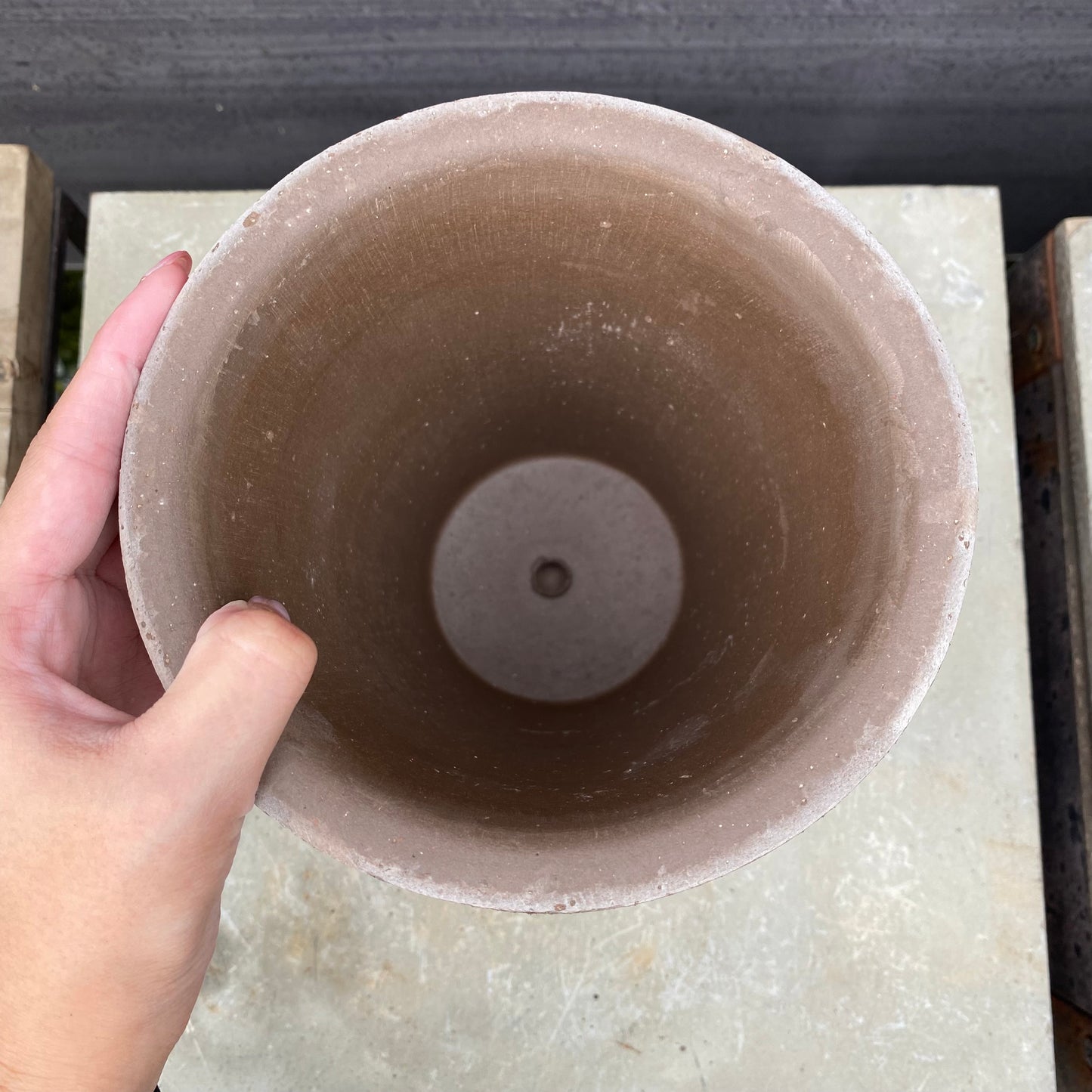 BERGS　陶器鉢　コペンハーゲントール14　グレー　受皿付き