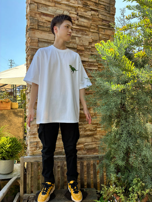 オリジナルTシャツ　【恐竜】白色　Ｌサイズ