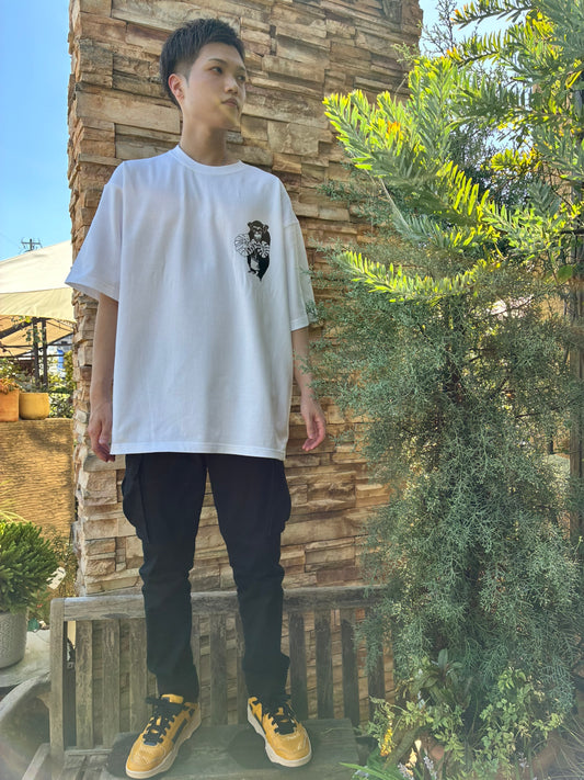 オリジナルTシャツ　【猿】　白色　Ｌサイズ