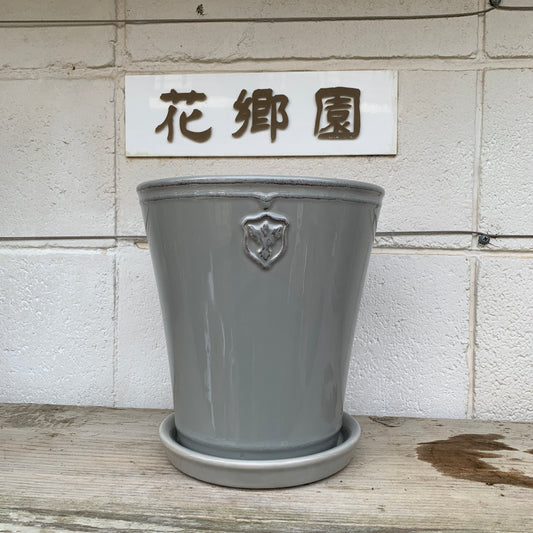 グレー陶器鉢(花郷園さんオリジナル）　7号鉢