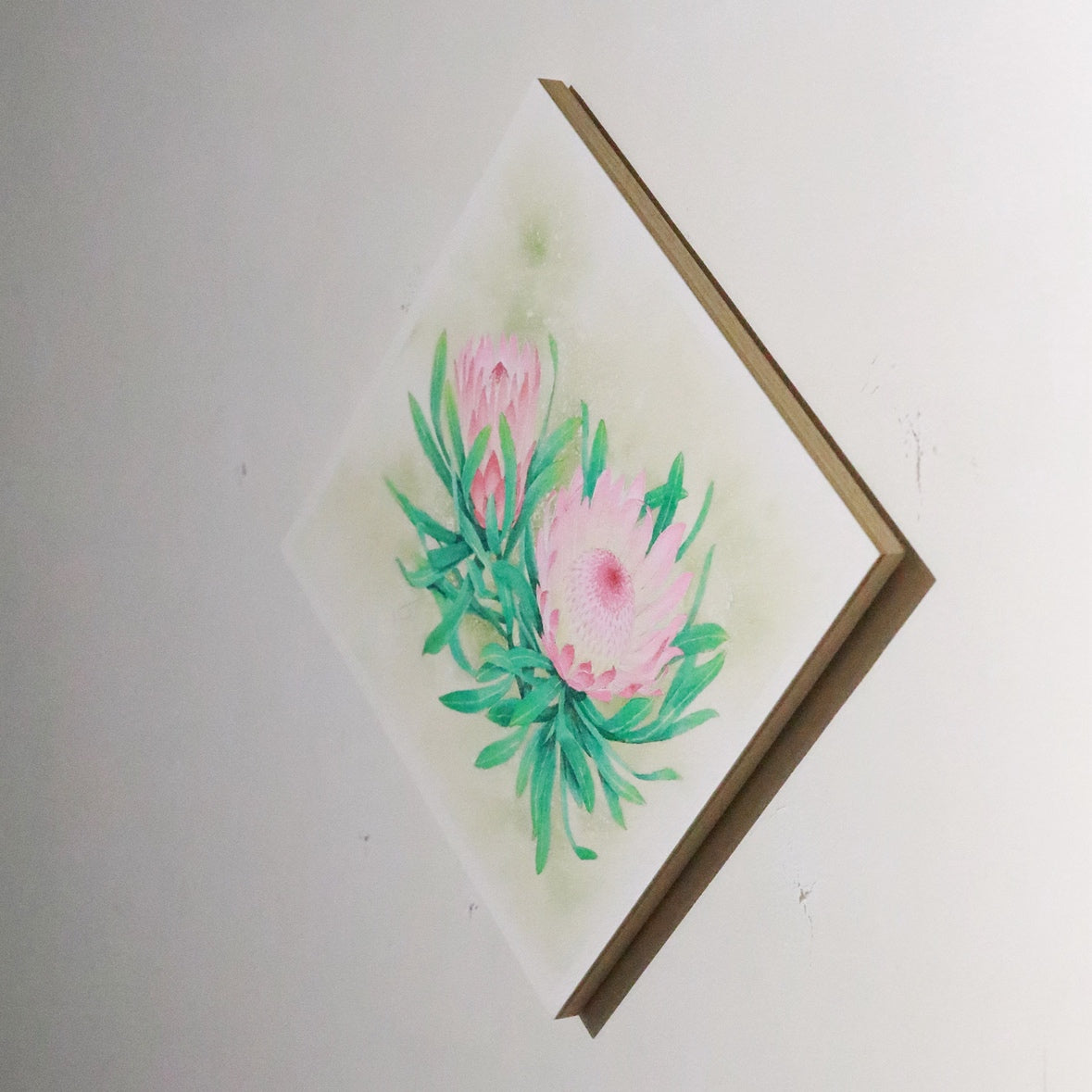 こころ作水彩画　原画★プロテア　20×20cm
