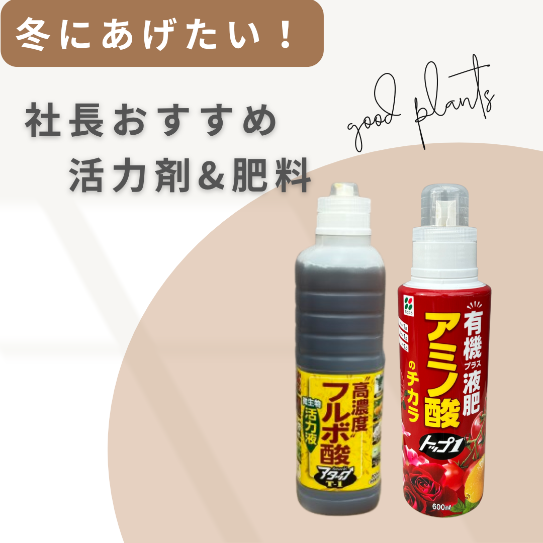 社長おすすめ！植物を強くする活力剤&肥料を室内用と屋外用に分けてセット販売！！